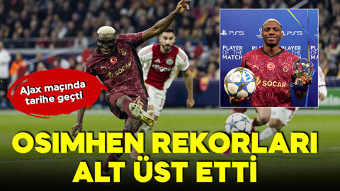 Ajax deplasmanında şov yaptı! Galatasaray’ın yıldızı Osimhen rekorları alt üst etti! Tarihe geçti