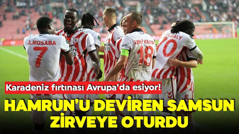 Karadeniz fırtınası Avrupa'da esiyor! Hamrun'u 3-0 ile geçen Samsun zirveye oturdu