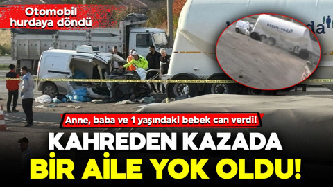 Ankara'da kahreden kaza! Otomobil hurdaya döndü: 3 kişilik aile yok oldu