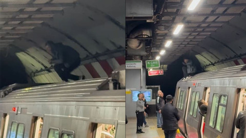 İstanbul'da metroda akılalmaz olay! İlginç anlar kamerada