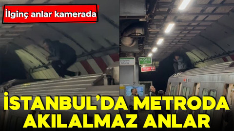 İstanbul'da metroda akılalmaz olay! İlginç anlar kamerada
