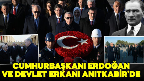 Cumhurbaşkanı Erdoğan ve devlet erkanı Anıtkabir'de!