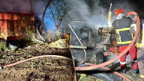 Evin garajına yıldırım düştü! 2 araç kül oldu