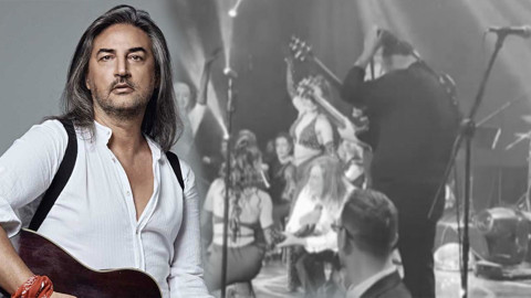 Şarkıcı Çelik sahnede yere kapaklandı! Kaza anı kameraya yansıdı