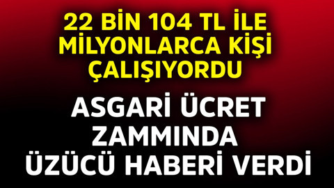 22 bin 104 TL ile milyonlarca kişi çalışıyordu! Asgari ücret zammında üzücü haberi verdi