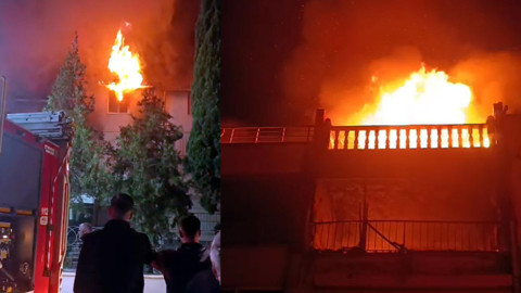 Tekirdağ'da yangın paniği! 3 katlı bina alevlere teslim oldu
