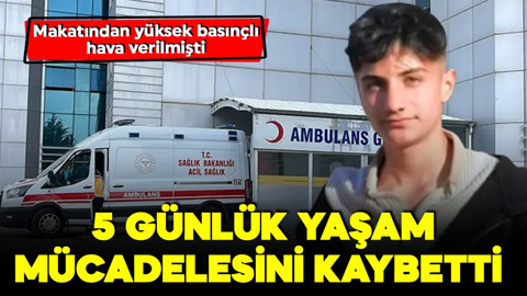 Makatından yüksek basınçlı hava verilmişti! 15 yaşındaki çocuktan 5 gün sonra acı haber