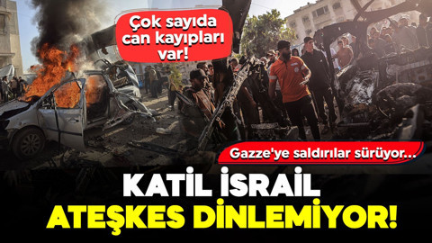 Katil İsrail ateşkes dinlemiyor! Gazze'ye saldırılar sürüyor... Çok sayıda can kayıpları var