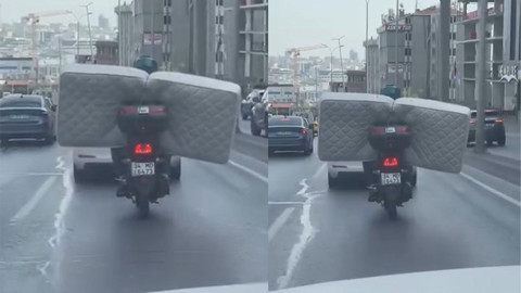 İstanbul trafiğinde şaşırtan görüntü!