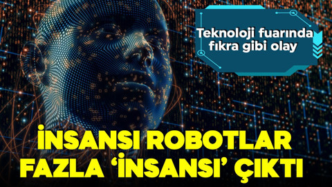 Teknoloji fuarında fıkra gibi olay! İnsansı robotlar fazla 'insansı' çıktı! Mekanik değil, makyajlı!