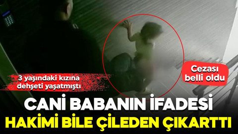 3 yaşındaki kızına dehşeti yaşatmıştı... Cani babanın ifadesi hakimi bile çileden çıkarttı: Cezası belli oldu