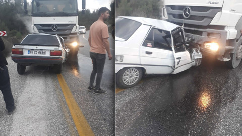 Akhisar’da korkunç kaza! Kamyon ile otomobil kafa kafaya çarpıştı: Ölü ve yaralı var