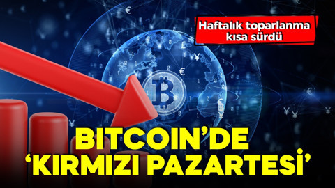 Yatırımcı şokta! Bitcoin'de 'Kırmızı Pazartesi' yaşanıyor! Haftalık toparlanma kısa sürdü