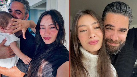 Neslihan Atagül ve Kadir Doğulu'dan çekirdek aile pozu! "Tarife Sığmaz" notuyla peş peşe paylaştı