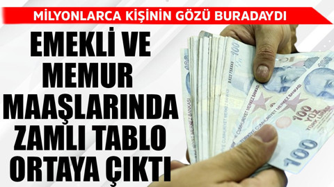 Milyonlarca kişinin gözü buradaydı! Emekli ve memur maaşlarında yeni zamlı tablo ortaya çıktı