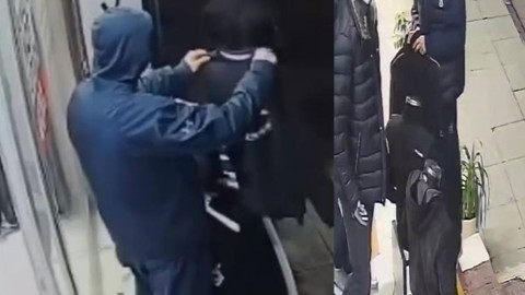 Sultangazi'de mağaza önlerinden kıyafet hırsızlığı: O anlar kamerada