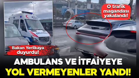 Ambulansa yol vermeyen sürücüye ağır ceza! Bakan Yerlikaya 'Gereği yapıldı' diyerek duyurdu: O trafik magandası yakalandı!