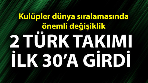 Kulüpler dünya sıralamasında önemli değişim! İki Türk takımı ilk 30’a girdi!