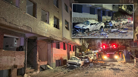 Zeytinburnu’nda kabus gibi gece! Binadan kopan beton parçaları araçları pert etti