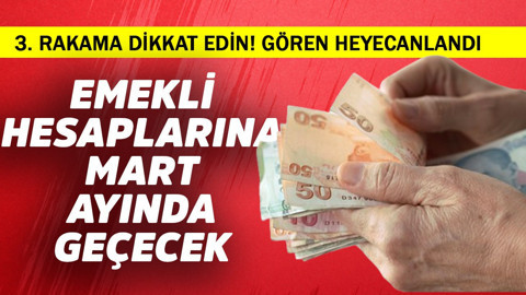 Emekli hesaplarına Mart'ta geçecek! 3. rakama dikkat
