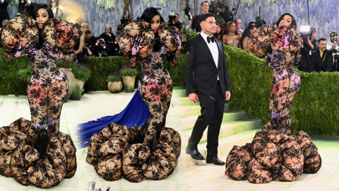 Cardi B, 2026 Met Gala'ya damganı vurdu! Transparan tarzıyla büyük yankı uyandırdı