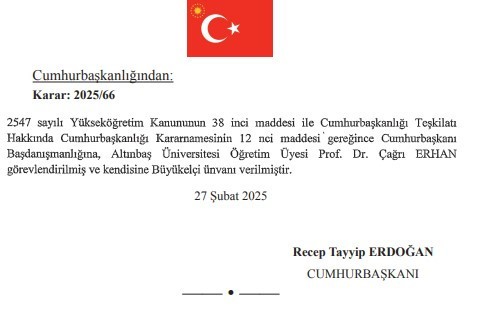 Atama kararları Resmi Gazete'de! Cumhurbaşkanı Başdanışmanlığına yeni atama - Resim : 2