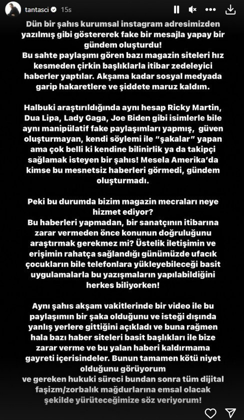 Tan Taşçı'dan mesaj iddialarına yalanlama: "Dava açıyorum" - Resim : 1