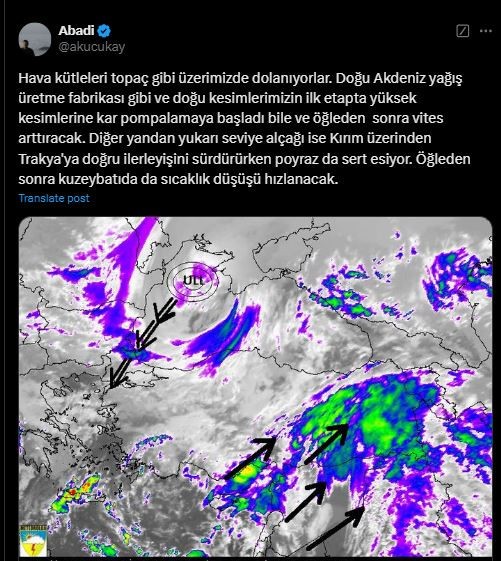 Adana, Osmaniye, Hatay, Kahramanmaraş ve Mersin'in üzerine Doğu Akdeniz'den pompalayacak. Pazartesiye kadar sürecek - Resim : 1