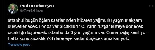 İstanbul'a cuma günü uyarısı verildi. Hafta sonu dikkat - Resim : 1