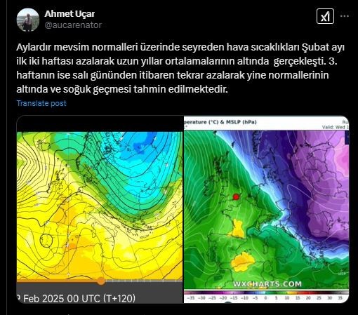 Şubat 3. haftasında salı gününden itibaren başlayacak. Marmara'ya salı günü uyarısı şimdi verildi. Normalin altında olacak - Resim : 1