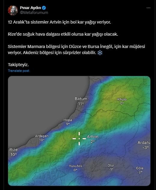 Marmara için kar müjdesi. Şimdi paylaştı - Resim : 1