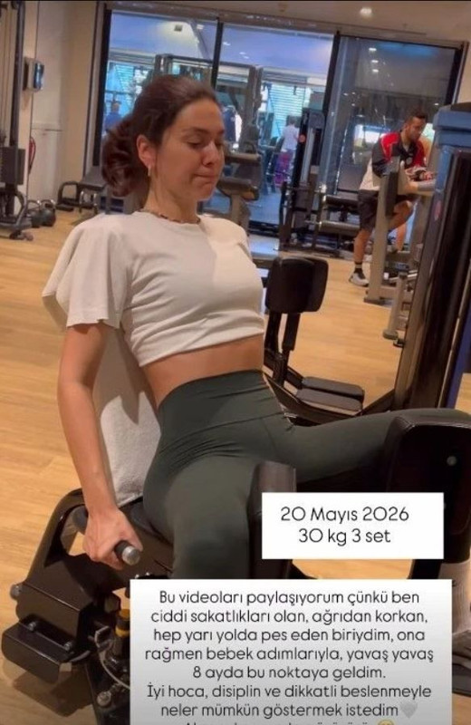 4 ayda 20 kilo vermişti! İğne ipliğe dönen Bergüzar Korel'den spor salonu paylaşımı - Resim: 7