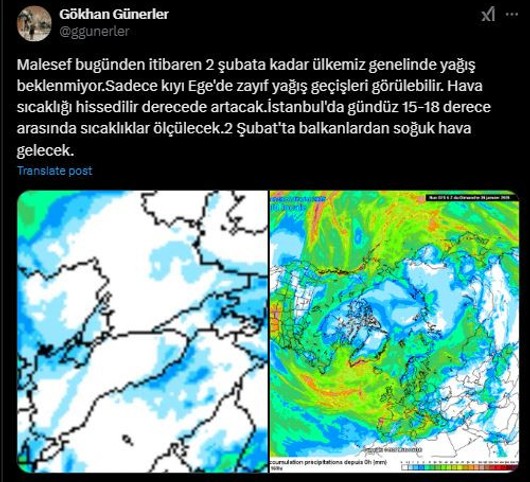 Türkiye'ye 2 Şubat'a kadar kahreden haber verildi - Resim : 1