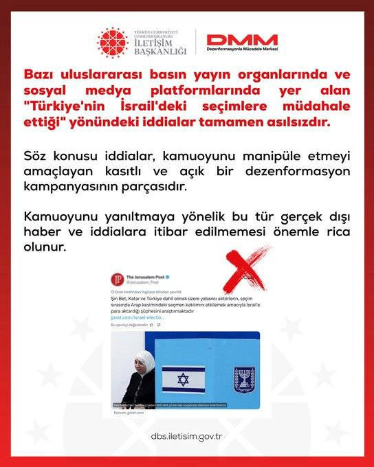 DMM'den "İsrail'deki seçime müdahale" iddialarına yalanlama geldi - Resim : 1