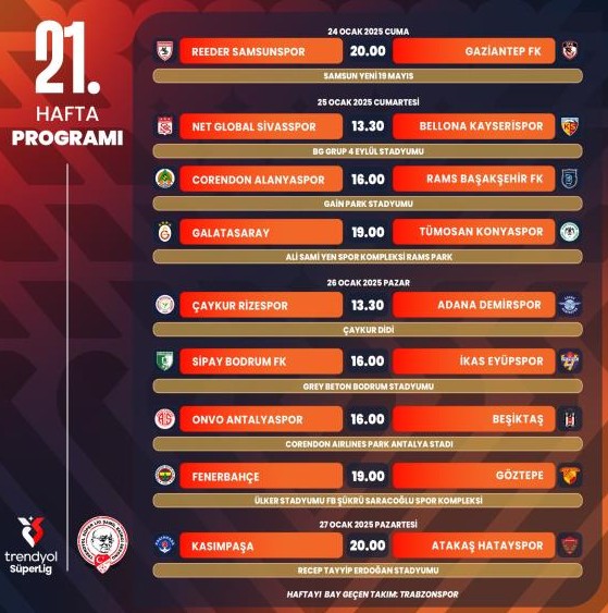 Süper Lig’de 5 haftalık program açıklandı - Resim : 4