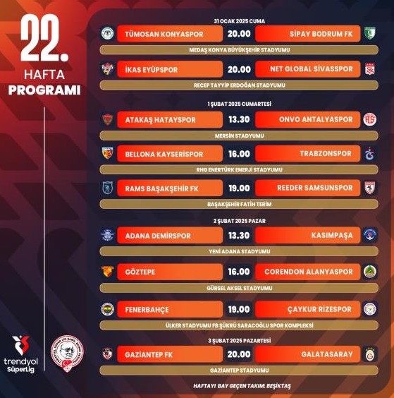 Süper Lig’de 5 haftalık program açıklandı - Resim : 5