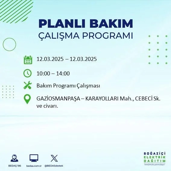 BEDAŞ açıkladı! İstanbul'da bugün elektrik kesintisi yaşanacak ilçeler! 12 Mart Çarşamba hangi mahalle ve sokaklar etkilenecek? - Resim: 49