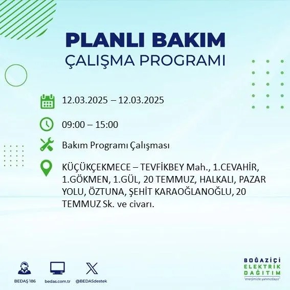 BEDAŞ açıkladı! İstanbul'da bugün elektrik kesintisi yaşanacak ilçeler! 12 Mart Çarşamba hangi mahalle ve sokaklar etkilenecek? - Resim: 31