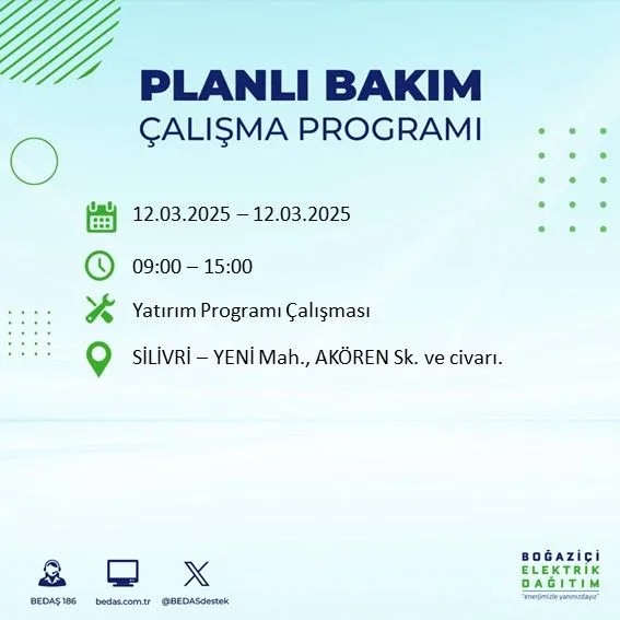 BEDAŞ açıkladı! İstanbul'da bugün elektrik kesintisi yaşanacak ilçeler! 12 Mart Çarşamba hangi mahalle ve sokaklar etkilenecek? - Resim: 47