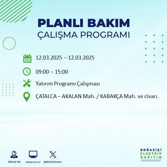 BEDAŞ açıkladı! İstanbul'da bugün elektrik kesintisi yaşanacak ilçeler! 12 Mart Çarşamba hangi mahalle ve sokaklar etkilenecek? - Resim: 15