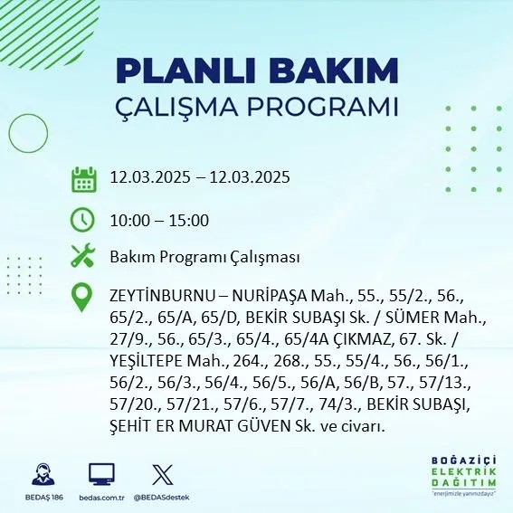 BEDAŞ açıkladı! İstanbul'da bugün elektrik kesintisi yaşanacak ilçeler! 12 Mart Çarşamba hangi mahalle ve sokaklar etkilenecek? - Resim: 44