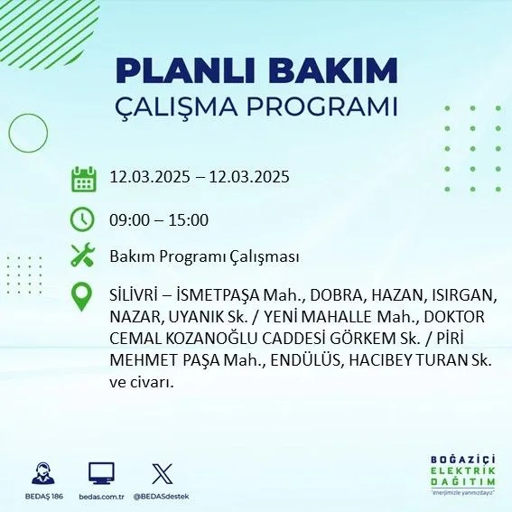 BEDAŞ açıkladı! İstanbul'da bugün elektrik kesintisi yaşanacak ilçeler! 12 Mart Çarşamba hangi mahalle ve sokaklar etkilenecek? - Resim: 45