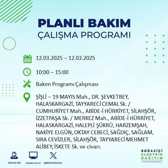 BEDAŞ açıkladı! İstanbul'da bugün elektrik kesintisi yaşanacak ilçeler! 12 Mart Çarşamba hangi mahalle ve sokaklar etkilenecek? - Resim: 38