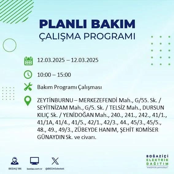 BEDAŞ açıkladı! İstanbul'da bugün elektrik kesintisi yaşanacak ilçeler! 12 Mart Çarşamba hangi mahalle ve sokaklar etkilenecek? - Resim: 42