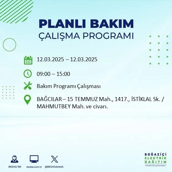 BEDAŞ açıkladı! İstanbul'da bugün elektrik kesintisi yaşanacak ilçeler! 12 Mart Çarşamba hangi mahalle ve sokaklar etkilenecek? - Resim: 3