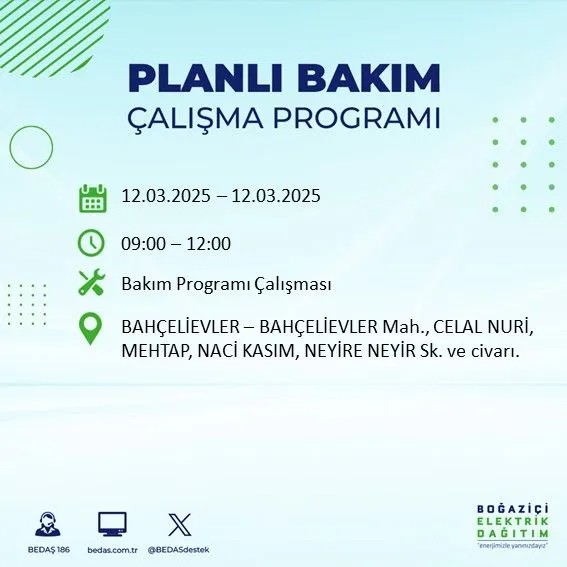 BEDAŞ açıkladı! İstanbul'da bugün elektrik kesintisi yaşanacak ilçeler! 12 Mart Çarşamba hangi mahalle ve sokaklar etkilenecek? - Resim: 5