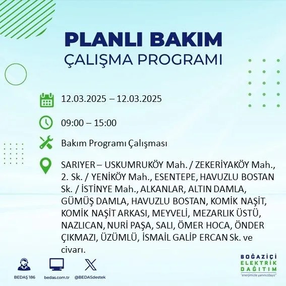 BEDAŞ açıkladı! İstanbul'da bugün elektrik kesintisi yaşanacak ilçeler! 12 Mart Çarşamba hangi mahalle ve sokaklar etkilenecek? - Resim: 37