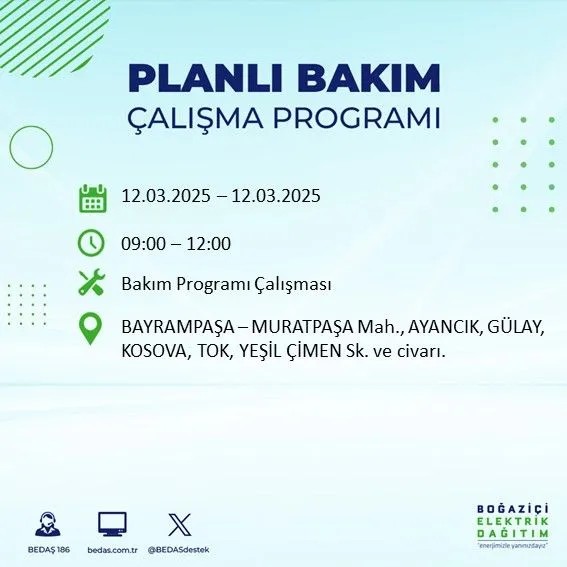 BEDAŞ açıkladı! İstanbul'da bugün elektrik kesintisi yaşanacak ilçeler! 12 Mart Çarşamba hangi mahalle ve sokaklar etkilenecek? - Resim: 12