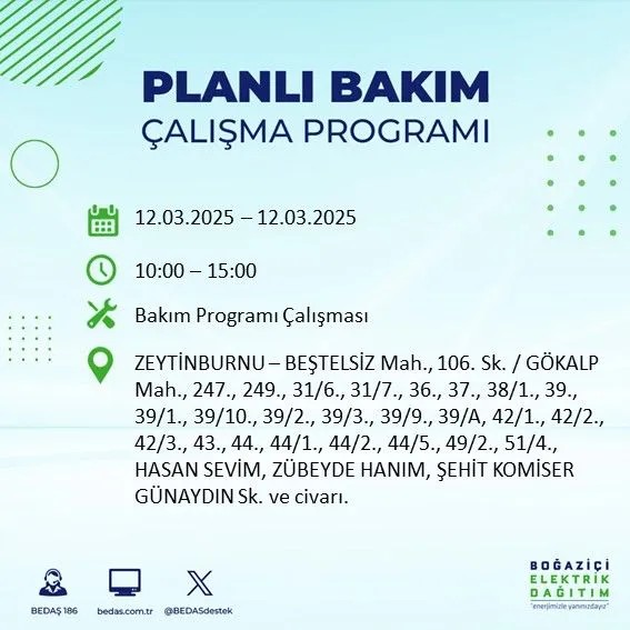 BEDAŞ açıkladı! İstanbul'da bugün elektrik kesintisi yaşanacak ilçeler! 12 Mart Çarşamba hangi mahalle ve sokaklar etkilenecek? - Resim: 43