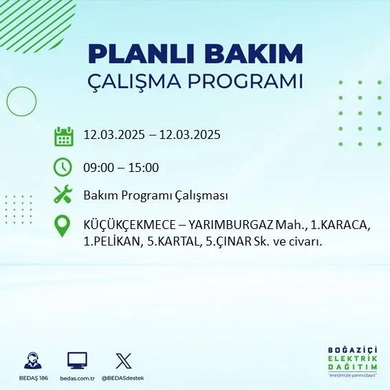 BEDAŞ açıkladı! İstanbul'da bugün elektrik kesintisi yaşanacak ilçeler! 12 Mart Çarşamba hangi mahalle ve sokaklar etkilenecek? - Resim: 34